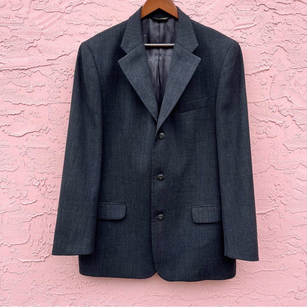Bachrach Blazer Sport Coat Charcoal Gray Wool Mens